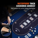 VEVOR salokāms pokera galds 8 spēlētājiem, 1830 mm ovāls kazino tipa galds Blackjack un Texas Hold’em ar polsterētām malām un nerūsējošā tērauda glāžu turētājiem, pārnēsājams kāršu spēļu galds - ZEMLETES.LV