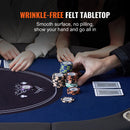 VEVOR salokāms pokera galds 8 spēlētājiem, 1830 mm ovāls kazino tipa galds Blackjack un Texas Hold’em ar polsterētām malām un nerūsējošā tērauda glāžu turētājiem, pārnēsājams kāršu spēļu galds - ZEMLETES.LV