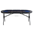 VEVOR salokāms pokera galds 8 spēlētājiem, 1830 mm ovāls kazino tipa galds Blackjack un Texas Hold’em ar polsterētām malām un nerūsējošā tērauda glāžu turētājiem, pārnēsājams kāršu spēļu galds - ZEMLETES.LV