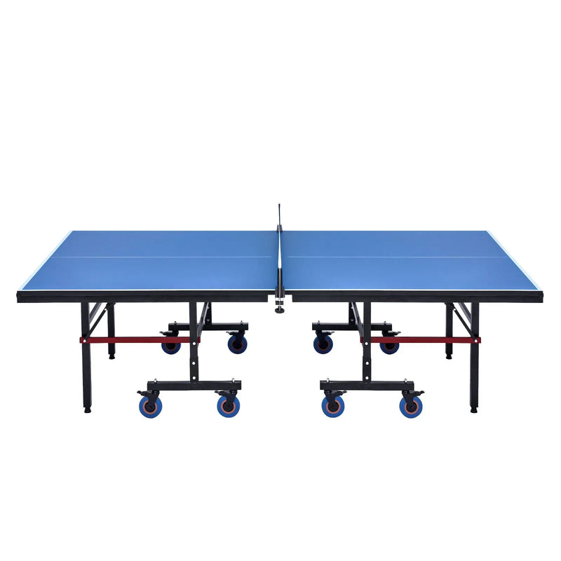 VEVOR Profesionāls galda tenisa galds iekštelpām, salokāms pārnēsājams MDF galda tenisa galds ar ātrās fiksācijas tīklu un bloķējamiem riteņiem, 25 mm virsma, montāža 10 minūtēs - ZEMLETES.LV