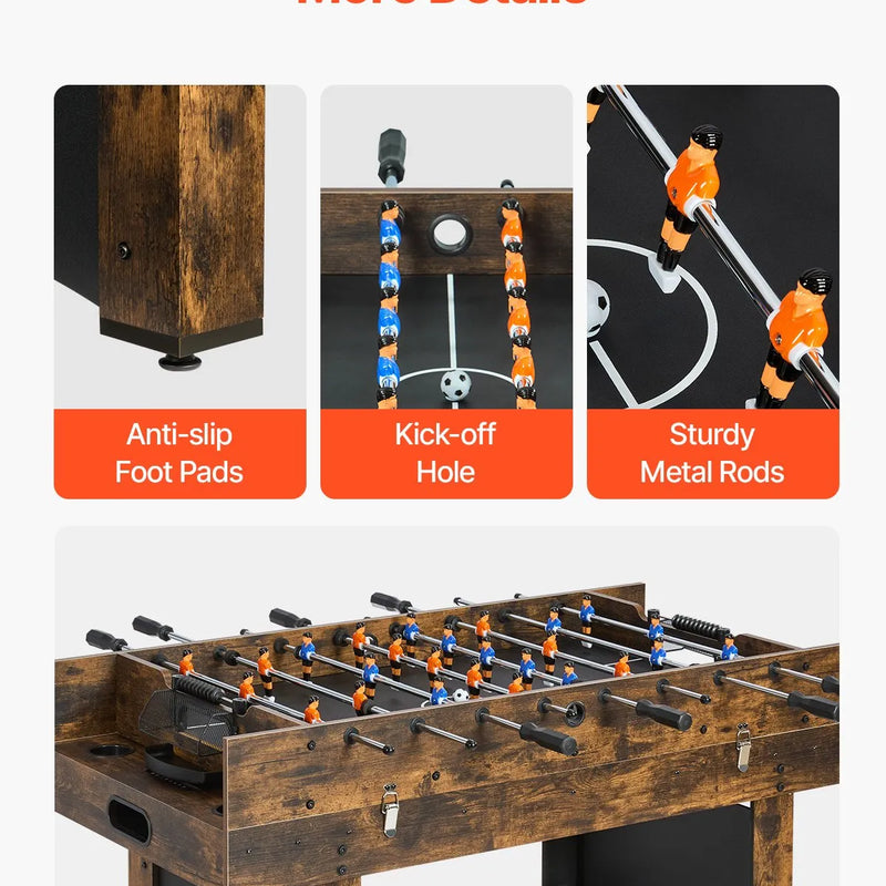 VEVOR 3 vienā kombinētais spēļu galds, 137 cm gaisa hokeja galds ar galda tenisu un galda futbolu, komplektā ripas un stūmēji, ar gaisu darbināms arkādes hokeja galds ģimenes spēļu istabai vai birojam