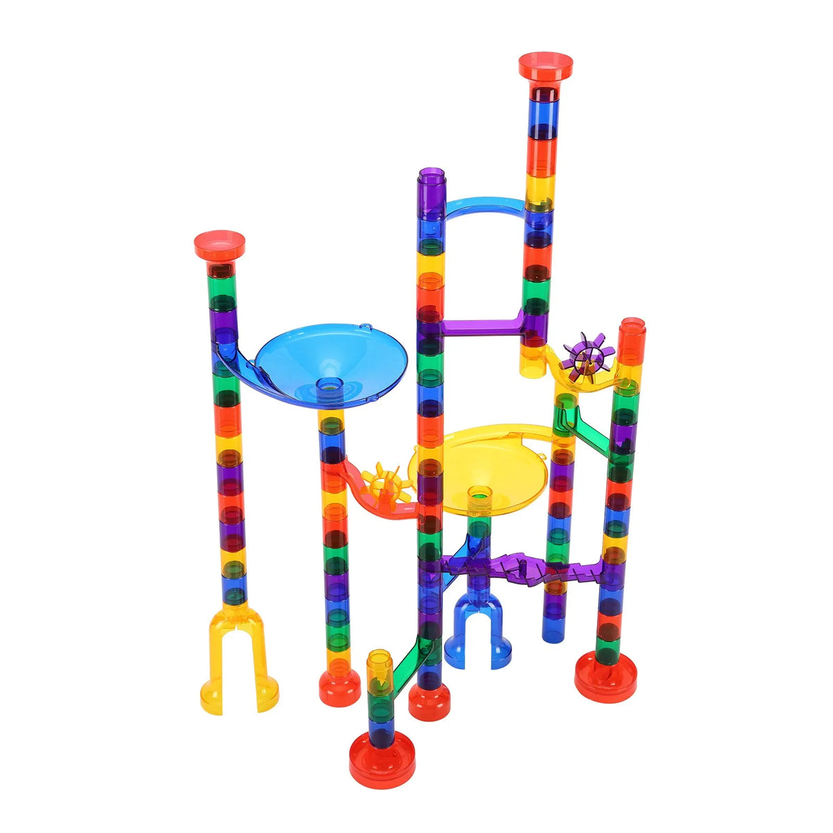 VEVOR Ball Track Constructor 110 Pieces with 10 Glow-in-the-Dark and 20 Glass Marbles, from 3 Years