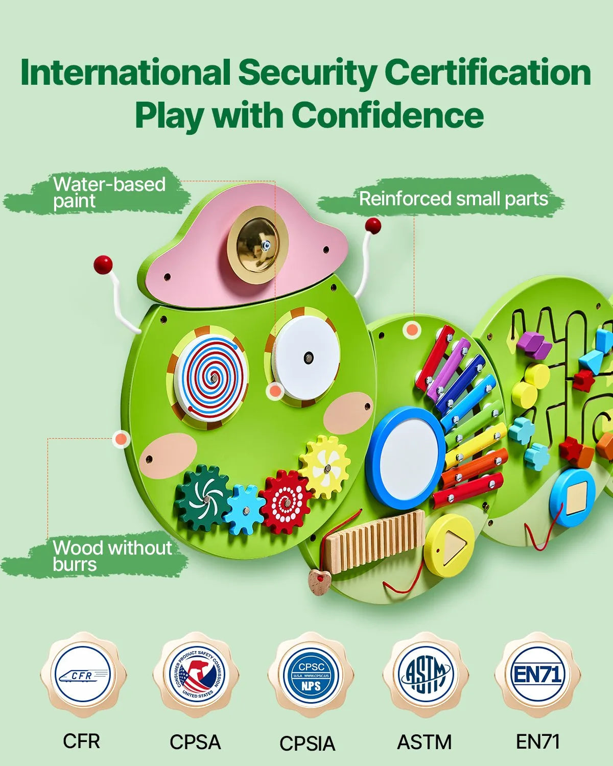 VEVOR Montessori Sensory Wall Panel Set with 12 Activities, 3–12 Years