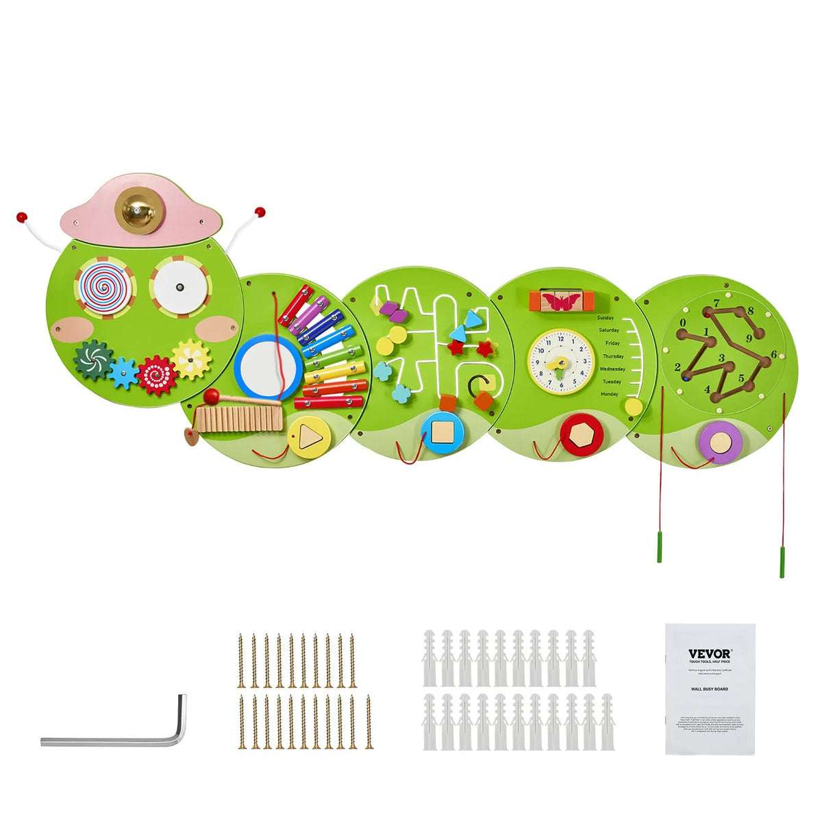VEVOR Montessori Sensory Wall Panel Set with 12 Activities, 3–12 Years