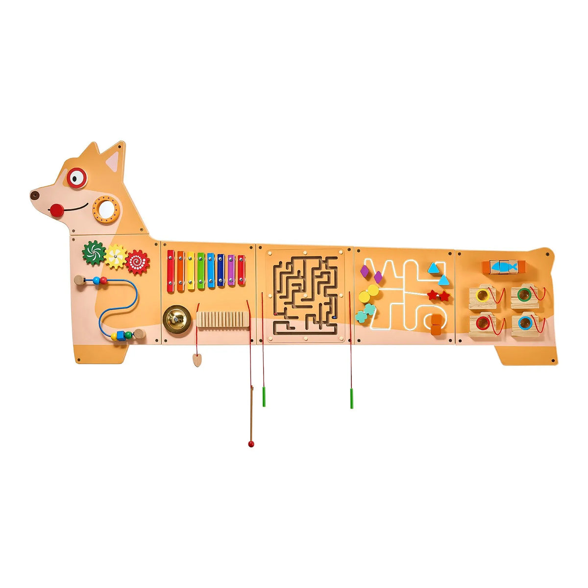 VEVOR Bērnu aktivitāšu sienas panelis “Puppy” ar 12 aktivitātēm, Montessori sensorā siena bērniem 3–12 gadiem, mācību aktivitāšu centrs rotaļu istabai, bērnudārzam un klasei - ZEMLETES.LV