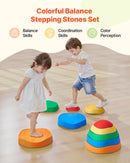 VEVOR līdzsvara pakāpienu akmeņi bērniem, 5 gab., slodze līdz 100 kg, neslīdoši sensorie līdzsvara elementi šķēršļu trasei, koordinācijas rotaļlieta iekštelpām un āra spēlēm bērniem no 3–8+ gadiem