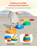 VEVOR līdzsvara pakāpienu akmeņi bērniem, 5 gab., slodze līdz 100 kg, neslīdoši sensorie līdzsvara elementi šķēršļu trasei, koordinācijas rotaļlieta iekštelpām un āra spēlēm bērniem no 3–8+ gadiem