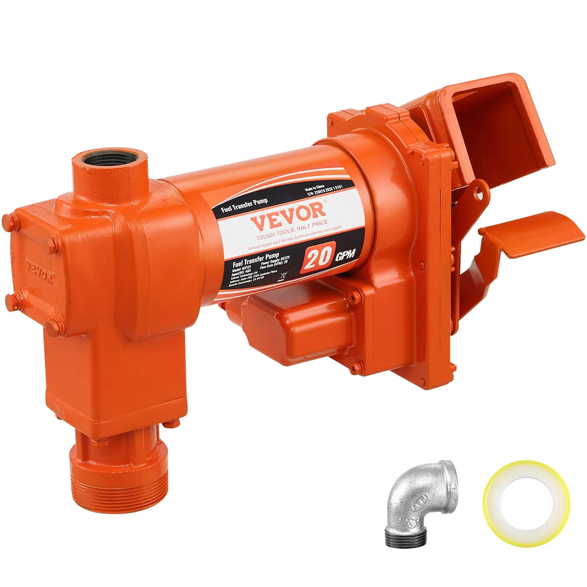 VEVOR degvielas pārsūknēšanas sūknis 12 V DC 76 l/min 0,19 kW ar degvielas savākšanas kasti benzīnam, dīzeļdegvielai, petrolejai, etanola un metanola maisījumiem un biodīzeļdegvielai - ZEMLETES.LV