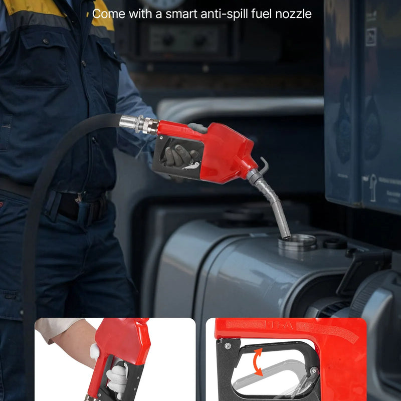 VEVOR degvielas pārsūknēšanas sūknis 12 V DC, 40 L/min, portatīvs dīzeļdegvielas sūkņa komplekts ar automātisku izslēgšanās pistoli, izplūdes šļūteni, pārkaršanas aizsardzību un barošanas kabeli, sprādziendrošs, benzīnam, dīzeļdegvielai un petrolejai