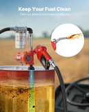 VEVOR degvielas pārsūknēšanas sūknis 12 V DC, 40 L/min, portatīvs dīzeļdegvielas sūkņa komplekts ar automātisku izslēgšanās pistoli, izplūdes šļūteni, pārkaršanas aizsardzību un barošanas kabeli, sprādziendrošs, benzīnam, dīzeļdegvielai un petrolejai