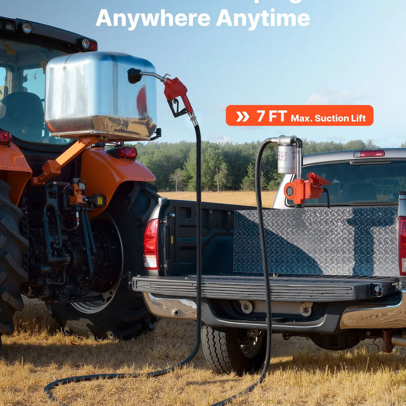 VEVOR degvielas pārsūknēšanas sūknis 12 V DC, 40 L/min, portatīvs dīzeļdegvielas sūkņa komplekts ar automātisku izslēgšanās pistoli, izplūdes šļūteni, pārkaršanas aizsardzību un barošanas kabeli, sprādziendrošs, benzīnam, dīzeļdegvielai un petrolejai