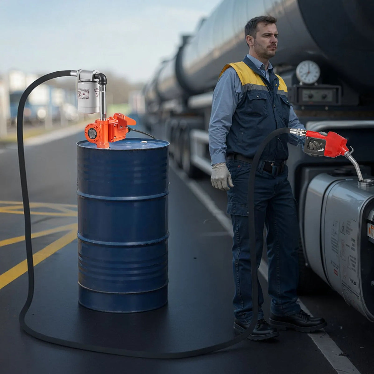 VEVOR degvielas pārsūknēšanas sūknis 12 V DC, 40 L/min, portatīvs dīzeļdegvielas sūkņa komplekts ar automātisku izslēgšanās pistoli, izplūdes šļūteni, pārkaršanas aizsardzību un barošanas kabeli, sprādziendrošs, benzīnam, dīzeļdegvielai un petrolejai - ZEMLETES.LV