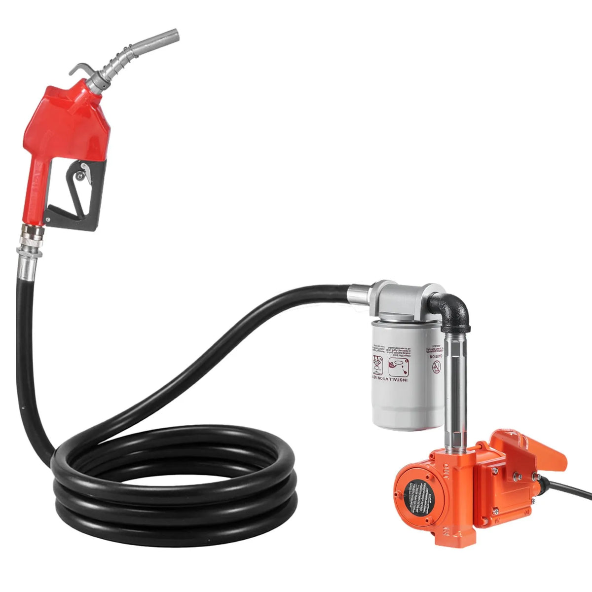 VEVOR degvielas pārsūknēšanas sūknis 12 V DC, 40 L/min, portatīvs dīzeļdegvielas sūkņa komplekts ar automātisku izslēgšanās pistoli, izplūdes šļūteni, pārkaršanas aizsardzību un barošanas kabeli, sprādziendrošs, benzīnam, dīzeļdegvielai un petrolejai - ZEMLETES.LV