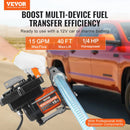 VEVOR degvielas pārsūknēšanas sūknis 12 V DC, 57 L/min, 186 W, portatīvs elektriskais degvielas sūknis ar automātisku izslēgšanās pistoli, ar ieplūdes un izplūdes šļūteni benzīnam, dīzeļdegvielai, petrolejai un metanola maisījumiem - ZEMLETES.LV