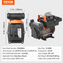 VEVOR degvielas pārsūknēšanas sūknis 12 V DC, 57 L/min, 186 W, portatīvs elektriskais degvielas sūknis ar automātisku izslēgšanās pistoli, ar ieplūdes un izplūdes šļūteni benzīnam, dīzeļdegvielai, petrolejai un metanola maisījumiem - ZEMLETES.LV