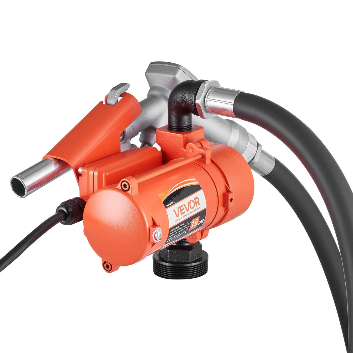 VEVOR degvielas pārsūknēšanas sūknis 12 V DC 57 l/min sprādziendrošs ar manuālu pistoli, izplūdes šļūteni un barošanas kabeli benzīnam, dīzeļdegvielai un petrolejai - ZEMLETES.LV