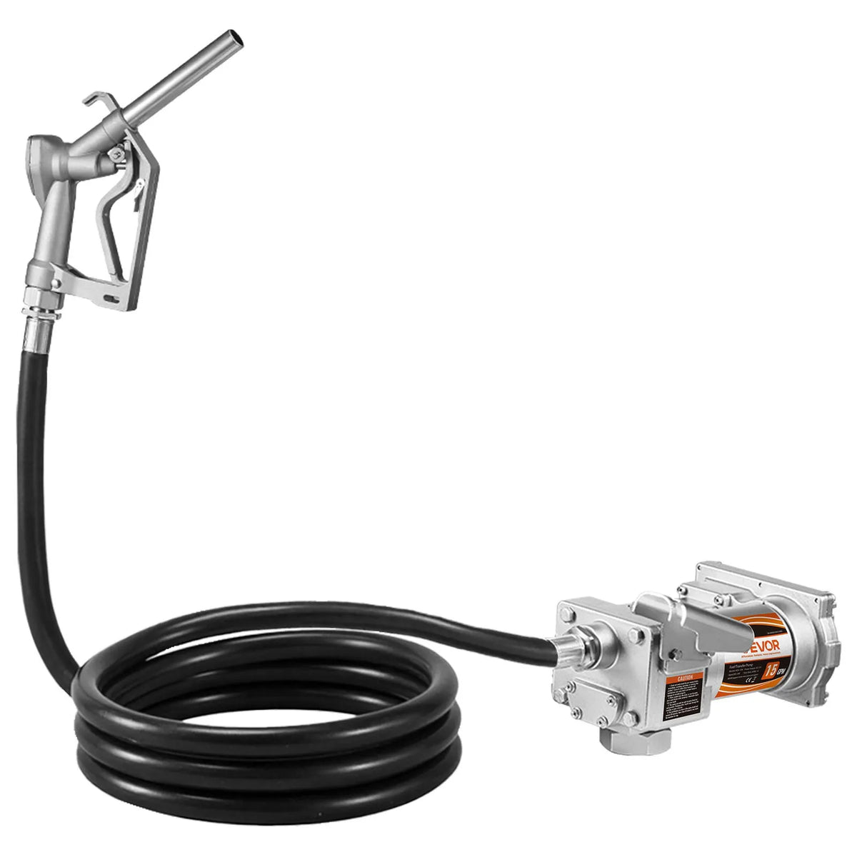 VEVOR degvielas pārsūknēšanas sūknis 12 V DC 57 l/min 1/3 ZS sprādziendrošs ar manuālu pistoli un izplūdes šļūteni benzīnam, dīzeļdegvielai un petrolejai - ZEMLETES.LV