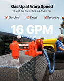 VEVOR degvielas pārsūknēšanas sūknis 12 V DC 61 l/min 186 W ar manuālu degvielas pistoli, izplūdes šļūteni un iesūkšanas cauruli benzīnam, dīzeļdegvielai, petrolejai, etanola–metanola maisījumiem un biodīzeļdegvielai