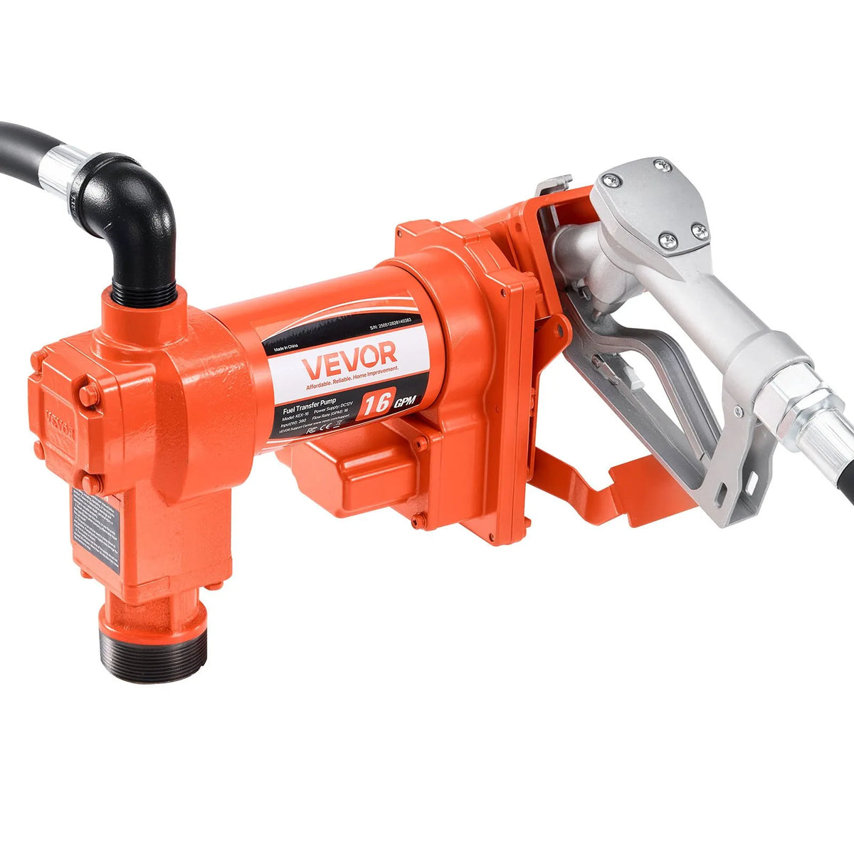 VEVOR degvielas pārsūknēšanas sūknis 12 V DC 61 l/min 186 W ar manuālu degvielas pistoli, izplūdes šļūteni un iesūkšanas cauruli benzīnam, dīzeļdegvielai, petrolejai, etanola–metanola maisījumiem un biodīzeļdegvielai - ZEMLETES.LV