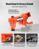 VEVOR degvielas pārsūknēšanas sūknis, 12 V DC, 76 l/min, 186 W, dīzeļdegvielas sūknis ar manuālu uzpildes pistoli, izplūdes šļūteni, sūkšanas cauruli, piemērots benzīnam, dīzeļdegvielai, petrolejai, etanola, metanola maisījumiem, kā arī biodīzeļdegvielai