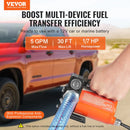 VEVOR degvielas pārsūknēšanas sūknis, 12 V DC, 19 l/min, 75 W, portatīvs elektriskais dīzeļdegvielas sūknis ar automātisku uzpildes pistoli, garu ieplūdes un izplūdes šļūteni benzīnam, dīzeļdegvielai, petrolejai un metanola maisījumiem