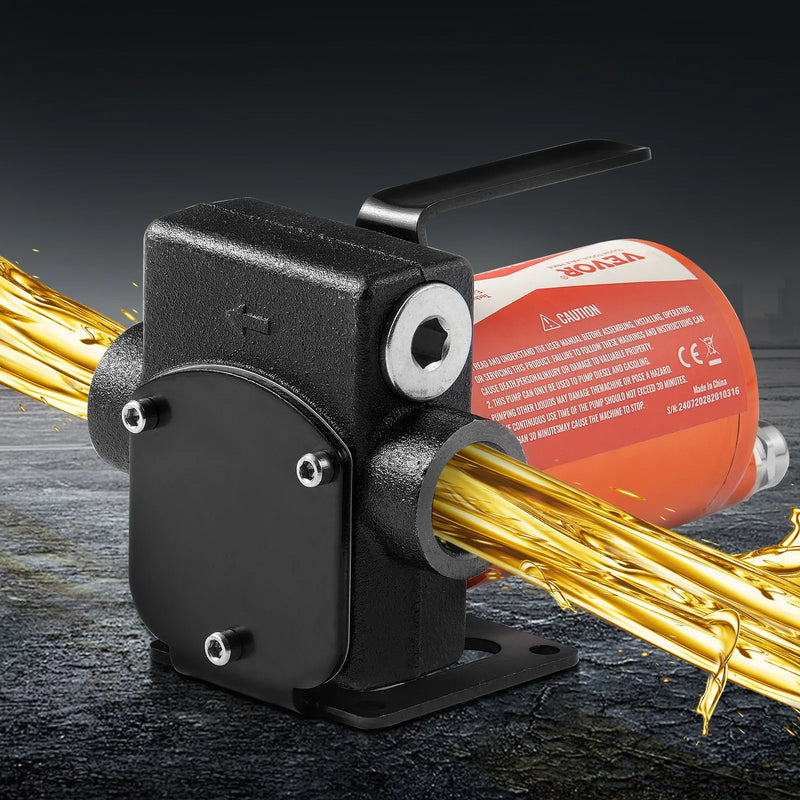 VEVOR degvielas pārsūknēšanas sūknis, 12 V DC, 19 l/min, 75 W, portatīvs elektriskais dīzeļdegvielas sūknis ar automātisku uzpildes pistoli, garu ieplūdes un izplūdes šļūteni benzīnam, dīzeļdegvielai, petrolejai un metanola maisījumiem