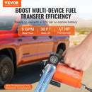 VEVOR degvielas pārsūknēšanas sūknis, 12 V DC, 19 l/min (5,3 GPM), 75 W (1/10 HP), portatīvs elektriskais dīzeļdegvielas pārsūknēšanas sūknis ar automātisko uzpildes pistoli, garu ieplūdes, izplūdes šļūteni, piemērots benzīnam, dīzeļdegvielai, petrolejai.
