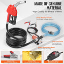 VEVOR degvielas pārsūknēšanas sūknis, 12 V DC, 30 l/min, 124 W, portatīvs elektriskais dīzeļdegvielas sūknis ar automātisku uzpildes pistoli, garu ieplūdes un izplūdes šļūteni benzīnam, dīzeļdegvielai, petrolejai un metanola maisījumiem