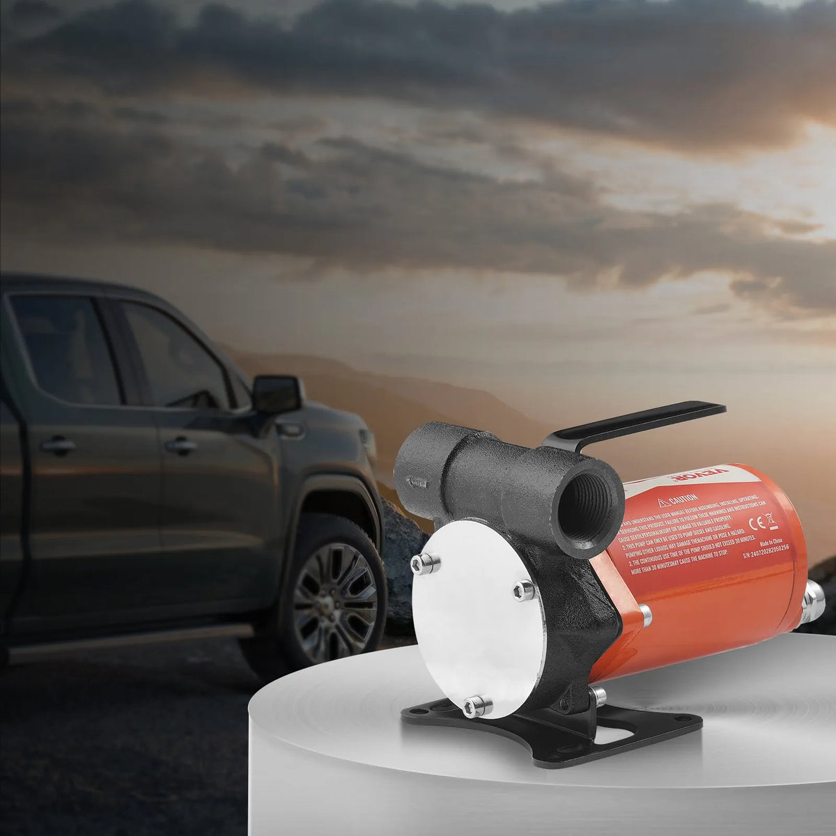 VEVOR degvielas pārsūknēšanas sūknis, 12 V DC, 30 l/min, 124 W, portatīvs elektriskais dīzeļdegvielas sūknis ar automātisku uzpildes pistoli, garu ieplūdes un izplūdes šļūteni benzīnam, dīzeļdegvielai, petrolejai un metanola maisījumiem - ZEMLETES.LV