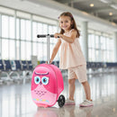 VEVOR bērnu skrejkoferis 20 l, 50,8 cm ar LED PU riteņiem, regulējamu rokturi un neslīdošu TPR rokturi, salokāms un viegls koferis bērniem no 5 gadiem rozā krāsā - ZEMLETES.LV