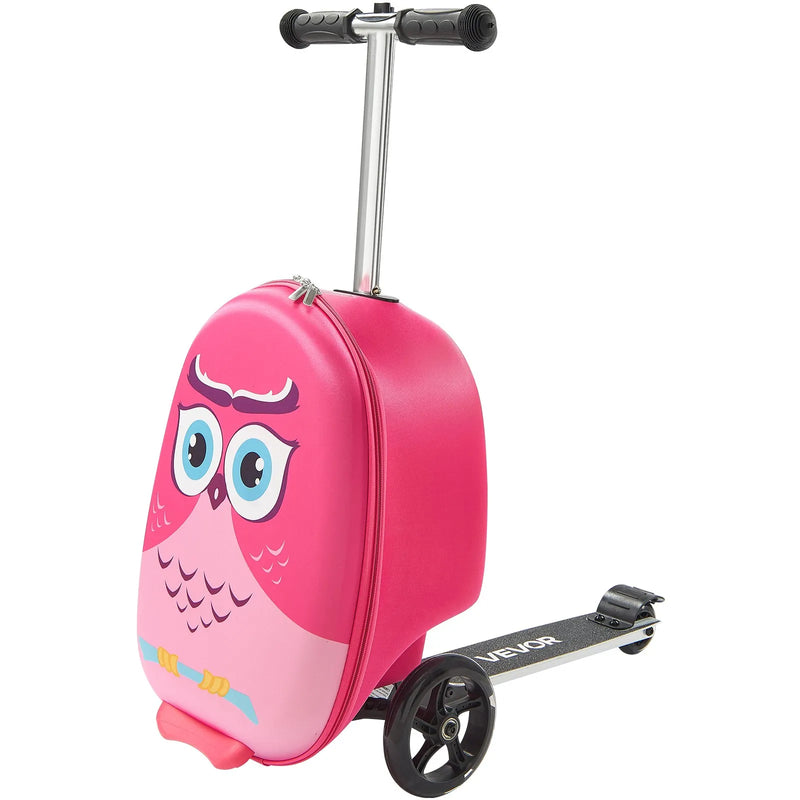 VEVOR bērnu skrejkoferis 20 l, 50,8 cm ar LED PU riteņiem, regulējamu rokturi un neslīdošu TPR rokturi, salokāms un viegls koferis bērniem no 5 gadiem rozā krāsā - ZEMLETES.LV