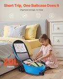VEVOR bērnu skrejkoferis 20 l, 50,8 cm ar LED PU riteņiem, regulējamu rokturi un neslīdošu TPR rokturi, salokāms un viegls koferis bērniem no 5 gadiem zilā krāsā - ZEMLETES.LV