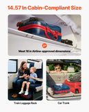 VEVOR bērnu braucamais koferis 26 l, 45,7 cm uz riteņiem ar plecu siksnu, viegls rokas bagāžas koferis bērniem no 3 gadiem zilā un baltā krāsā