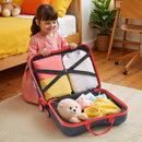 VEVOR bērnu braucamais koferis 26 l, 45,7 cm uz riteņiem ar plecu siksnu, viegls rokas bagāžas koferis bērniem no 3 gadiem zilā un baltā krāsā