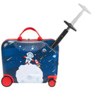 VEVOR bērnu braucamais koferis 26 l, 45,7 cm uz riteņiem ar plecu siksnu, viegls rokas bagāžas koferis bērniem no 3 gadiem zilā un baltā krāsā