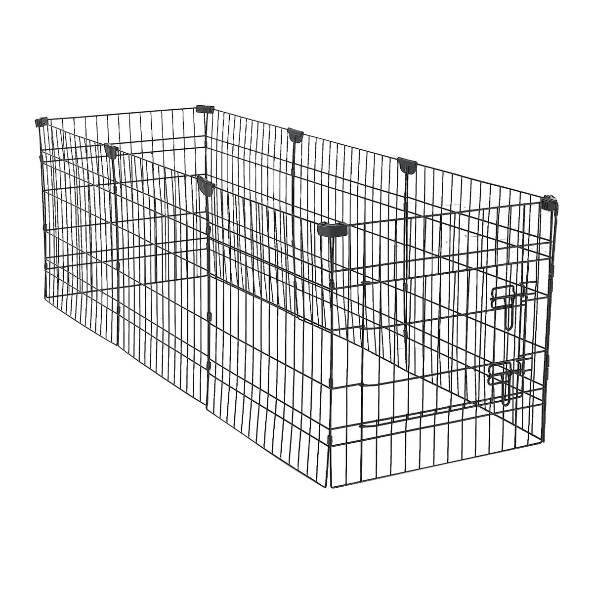 VEVOR kokkupandav metallist koeraaedik ukse, katte ja matiga, 8 paneeli, 61 cm, 162 × 162 cm