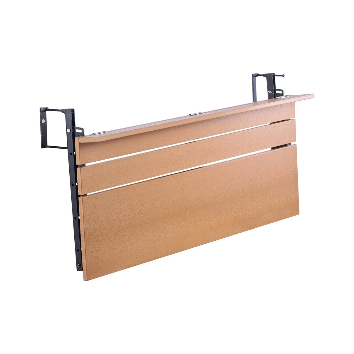 VEVOR Hanging Balcony Table 38 × 99 cm, Foldable Railing Table with 5-Level Height Adjustment, Suitable for Railings 2.5–13.5 cm Thick, Serving Table for Balcony and Terrace