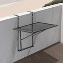 VEVOR piekarināms balkona galds 48 × 61 cm, salokāms metāla margu galds ar 5 līmeņu regulēšanu, piemērots margām ar biezumu 2,5–11,9 cm, pasniegšanas galds balkonam un terasei