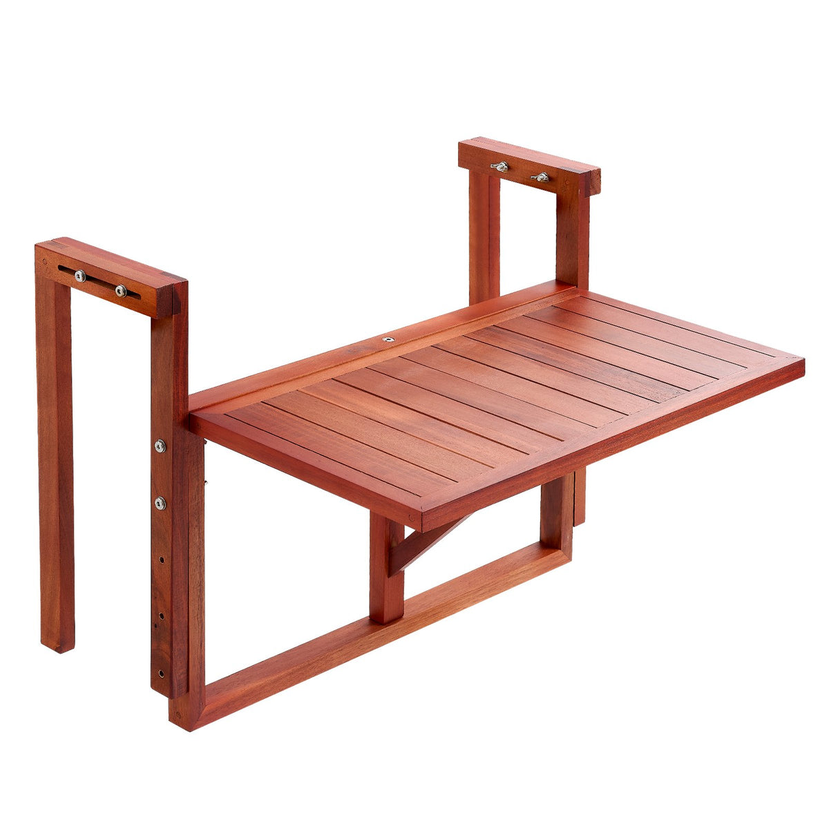 VEVOR saliekams balkona galds pie margām, 56 × 28 cm, akācijas koka virsma, kravnesība 27 kg, 4 augstuma līmeņi