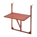 VEVOR saliekams balkona galds pie margām, 65 × 45 cm, akācijas koka virsma, kravnesība 27 kg, regulējams stiprinājums, vietu taupošs dizains