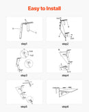 VEVOR piekarināms balkona galds 30,5 × 122 cm, salokāms margu galds, kravnesība līdz 22,7 kg, piemērots margām ar biezumu 2,5–10,9 cm, pasniegšanas galds balkonam un terasei