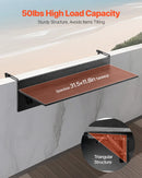 VEVOR piekarināms balkona galds 30,5 × 81,3 cm, salokāms margu galds, kravnesība līdz 22,7 kg, piemērots margām ar biezumu 2,5–10,9 cm, pasniegšanas galds balkonam un terasei