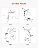 VEVOR piekarināms balkona galds 30,5 × 81,3 cm, salokāms margu galds, kravnesība līdz 22,7 kg, piemērots margām ar biezumu 2,5–10,9 cm, pasniegšanas galds balkonam un terasei