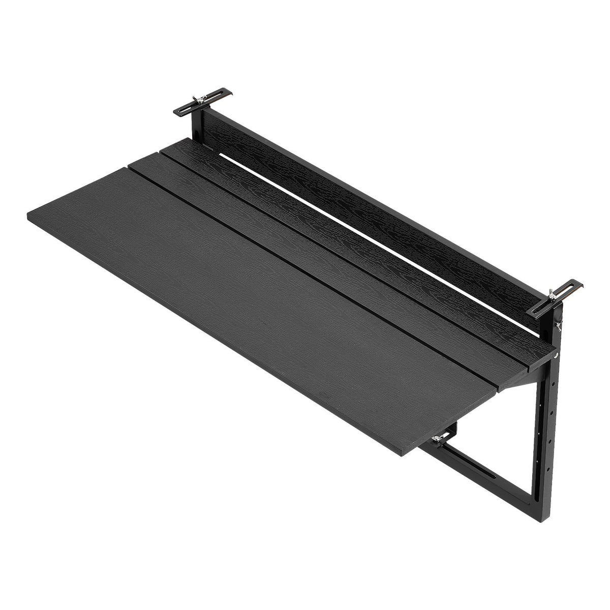 VEVOR DL-BC09 saliekams balkona galda stiprinājums ar 795 × 380 mm virsmu, 27 kg slodzi un 5 augstuma līmeņiem