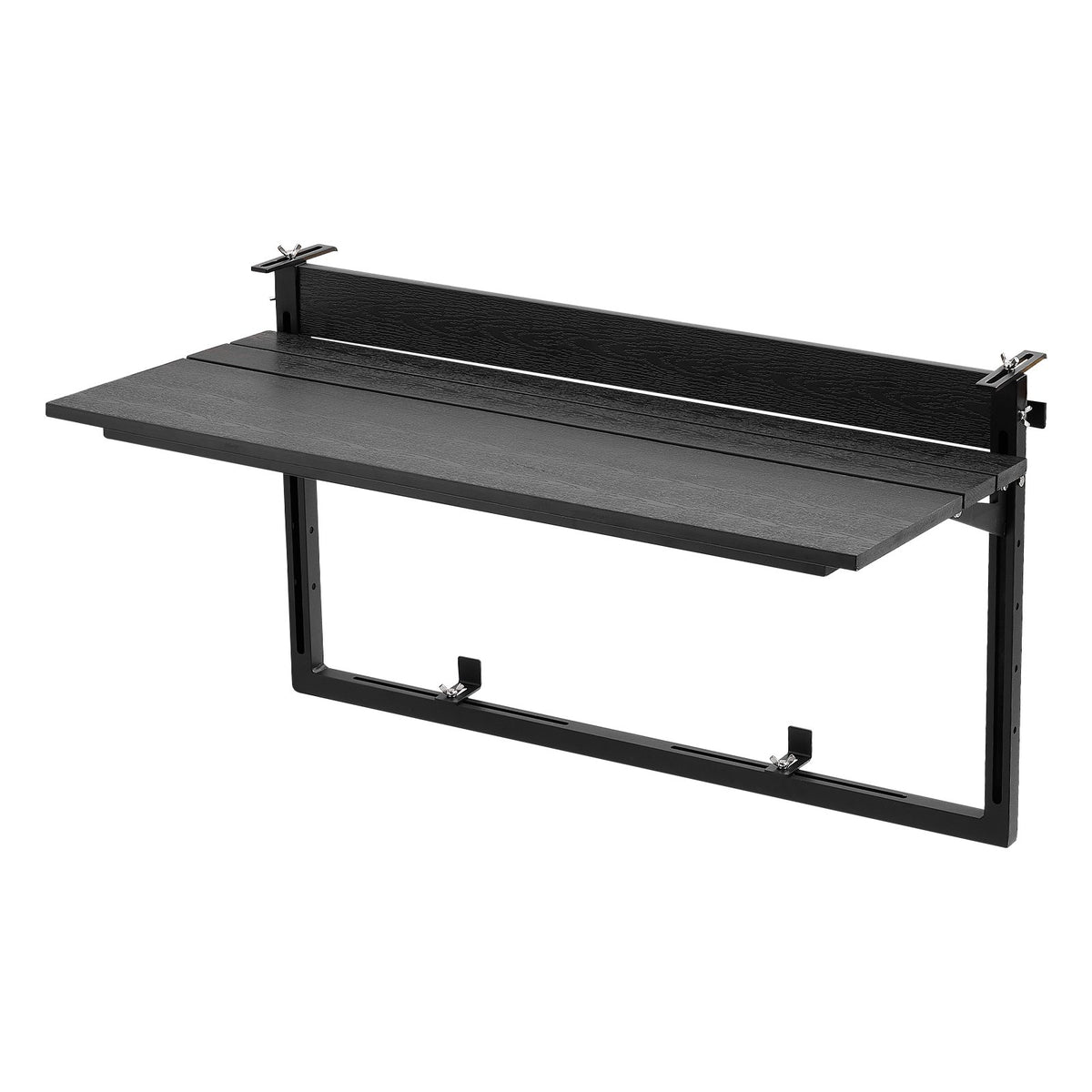 VEVOR DL-BC09 saliekams balkona galda stiprinājums ar 795 × 380 mm virsmu, 27 kg slodzi un 5 augstuma līmeņiem
