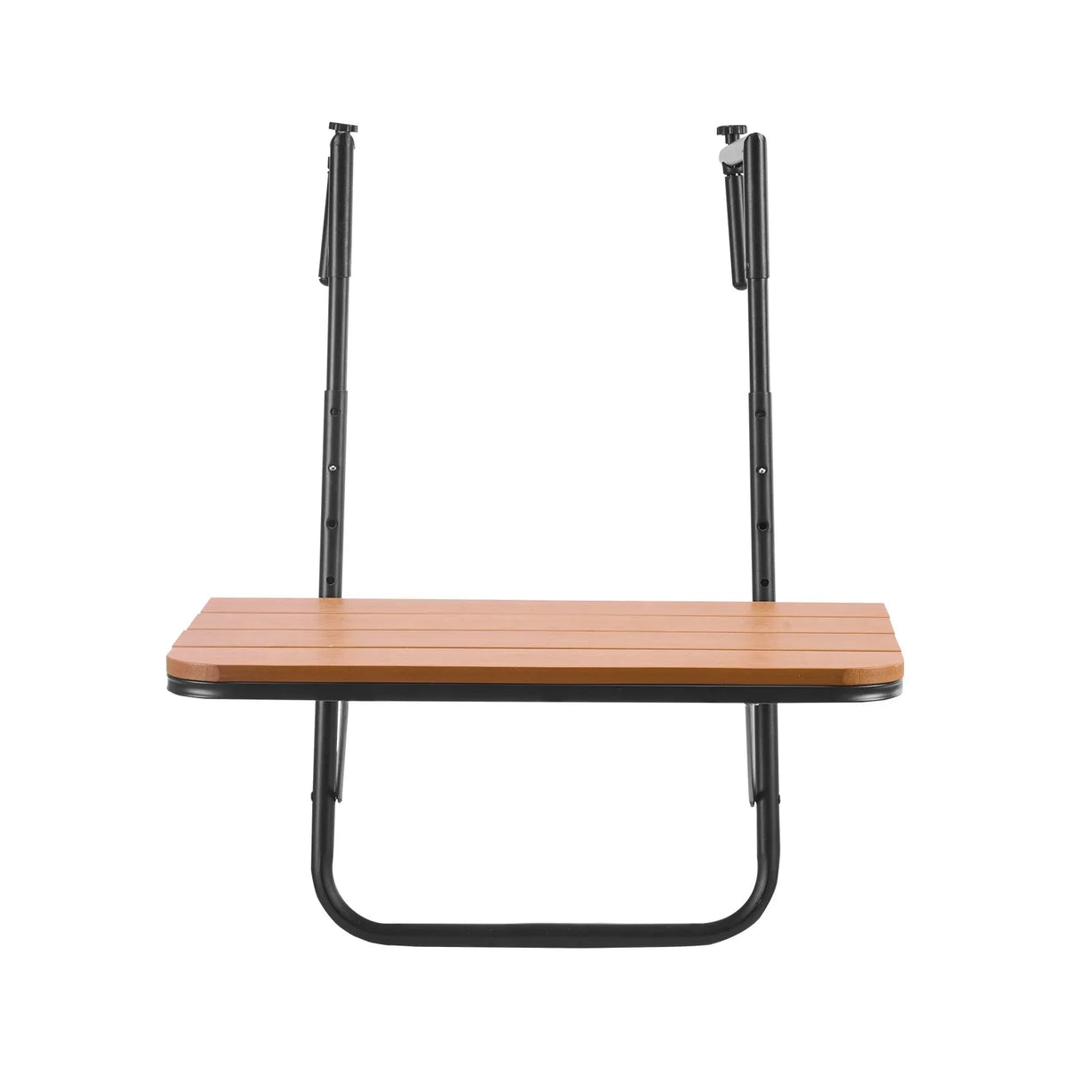 VEVOR Hanging Balcony Table 64 × 61 cm, Foldable Balcony Railing Table with 4-Level Height Adjustment, Suitable for Rails 2.5–21 cm Thick, Serving Table for Balcony and Terrace