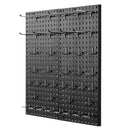 VEVOR metāla perforēto sienas paneļu komplekts, 2 paneļi 610 × 305 mm, lieljaudas tērauda Pegboard sienas organizators ar piederumiem instrumentu un mantu uzglabāšanai, garāžai, darbnīcai, birojam, amatniecības telpai, virtuvei un mājai, melns