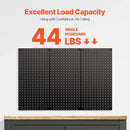 VEVOR metāla perforēto sienas paneļu komplekts, 3 paneļi 610 × 305 mm, lieljaudas tērauda Pegboard sienas organizators instrumentu un piederumu uzglabāšanai, garāžai, darbnīcai, birojam, amatniecības telpai, virtuvei un mājai, melns