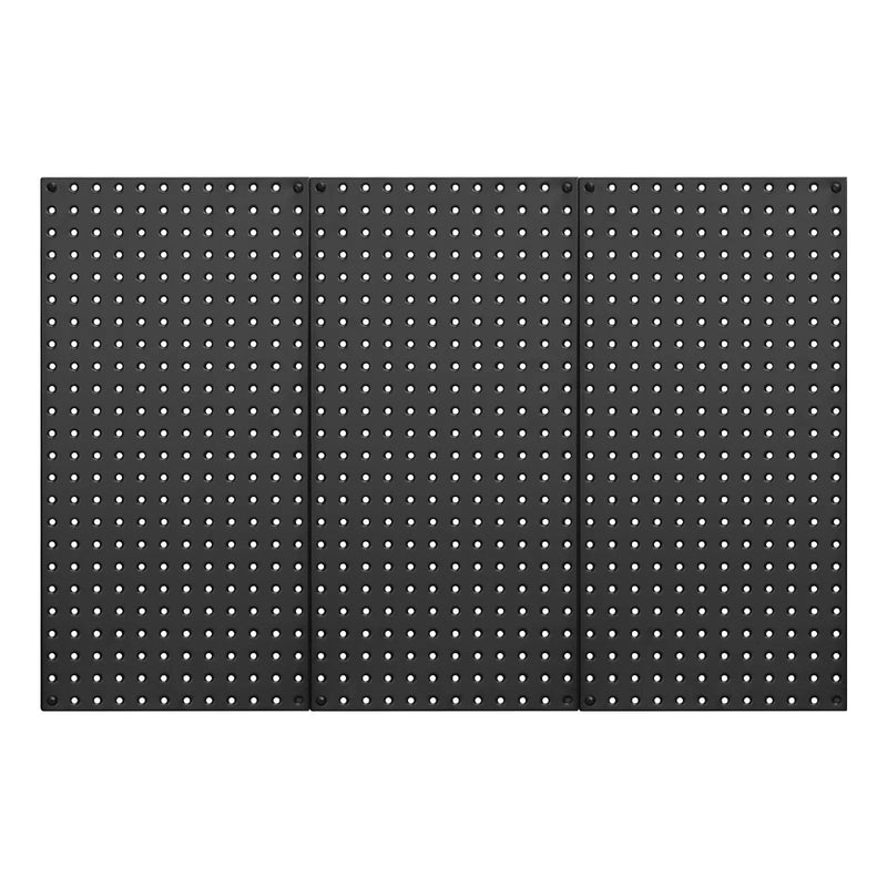 VEVOR metāla perforēto sienas paneļu komplekts, 3 paneļi 610 × 305 mm, lieljaudas tērauda Pegboard sienas organizators instrumentu un piederumu uzglabāšanai, garāžai, darbnīcai, birojam, amatniecības telpai, virtuvei un mājai, melns
