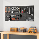 VEVOR metāla perforēto sienas paneļu komplekts, 4 paneļi 610 × 305 mm, lieljaudas tērauda instrumentu organizators ar piederumu komplektu, kopējā kravnesība līdz 79,8 kg, garāžai, darbnīcai, birojam, amatniecības telpai un virtuvei, melns